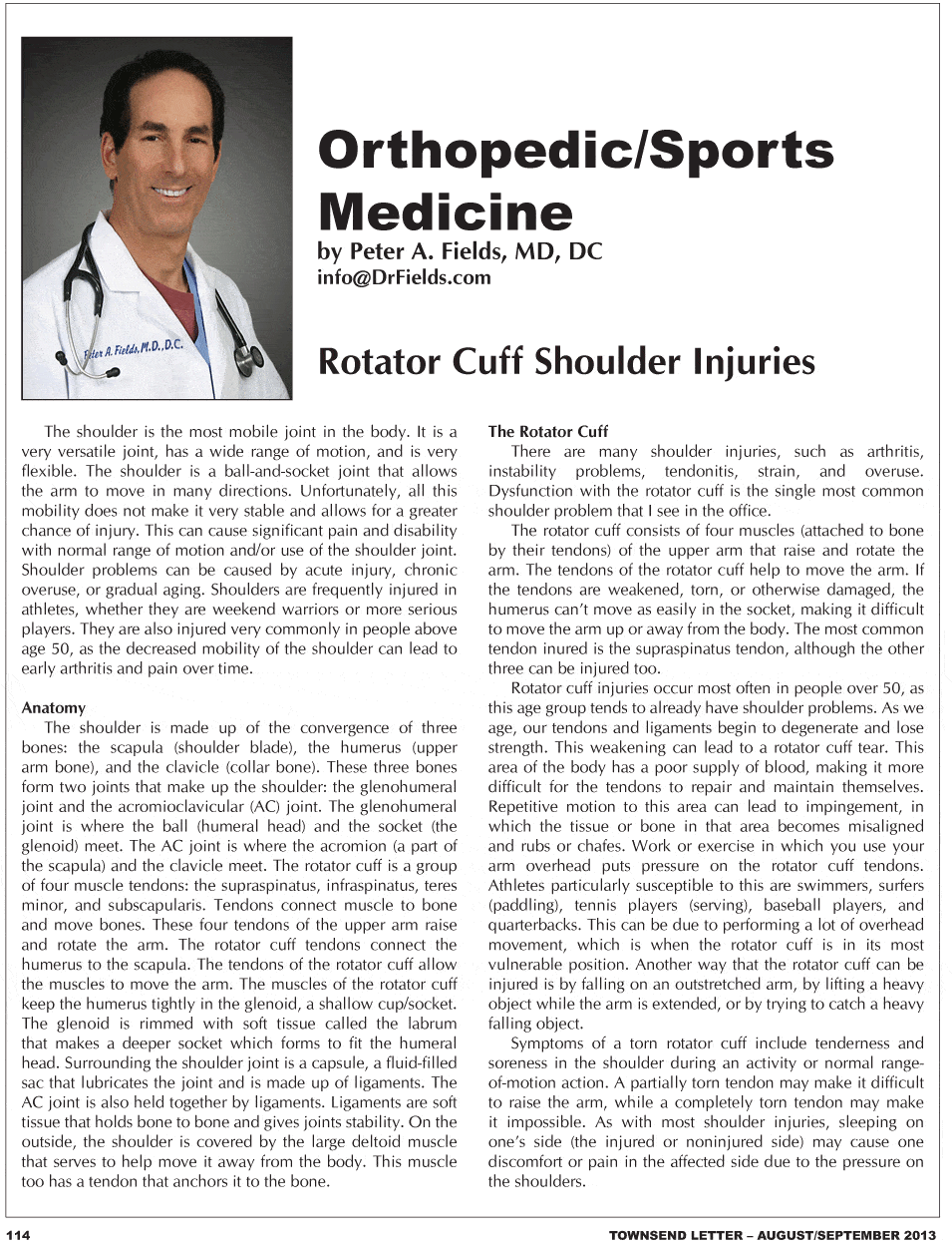 Rotator Cuff Shoulder Injuries