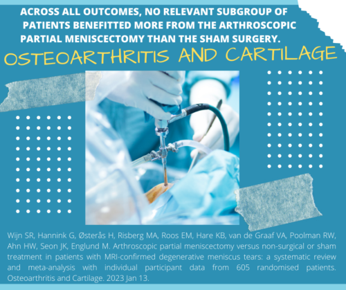 Meniscectomy. Osteoarthritis And Cartilage